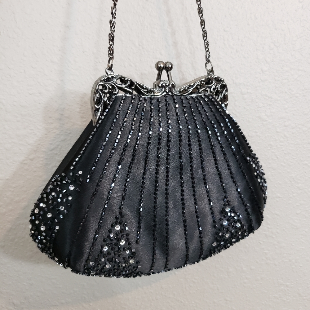 Kate Landry Embellished Beaded Filigree Clutch